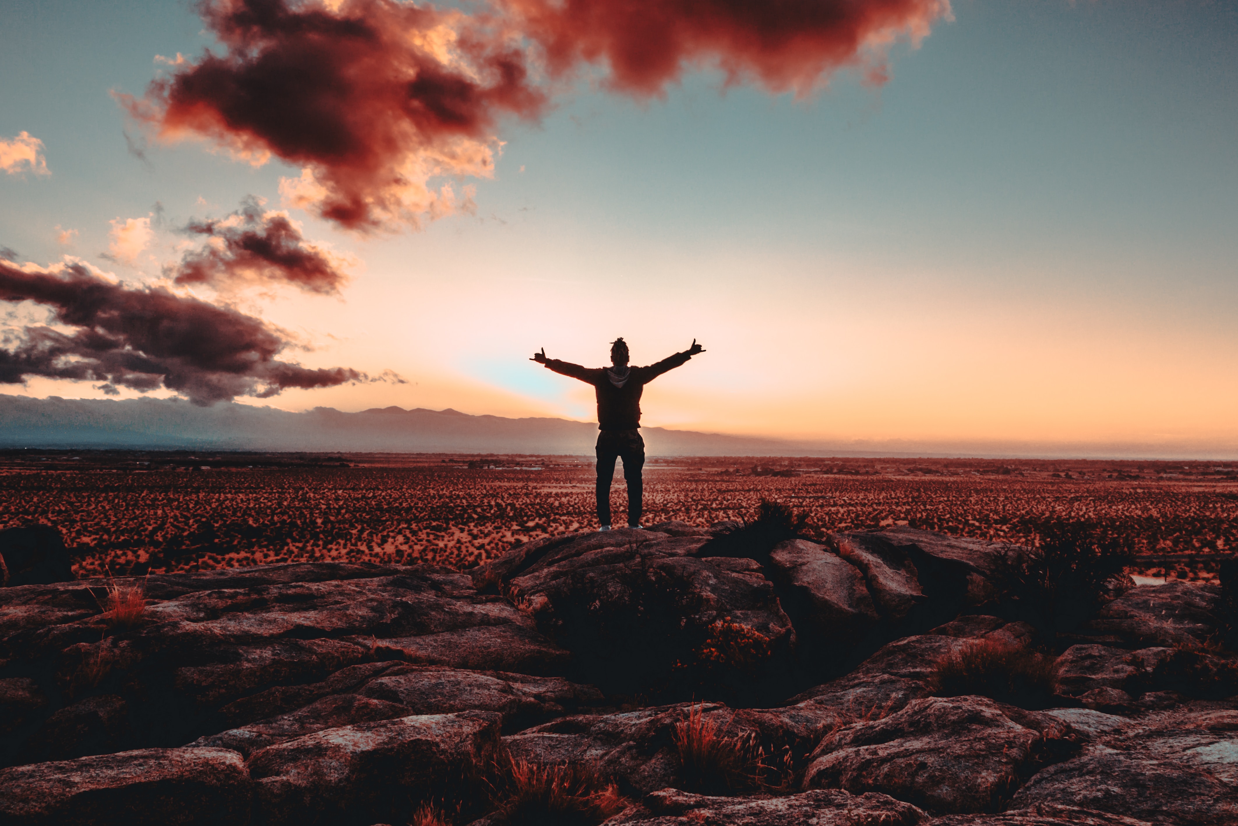 Joyful Man Outdoors In Nature